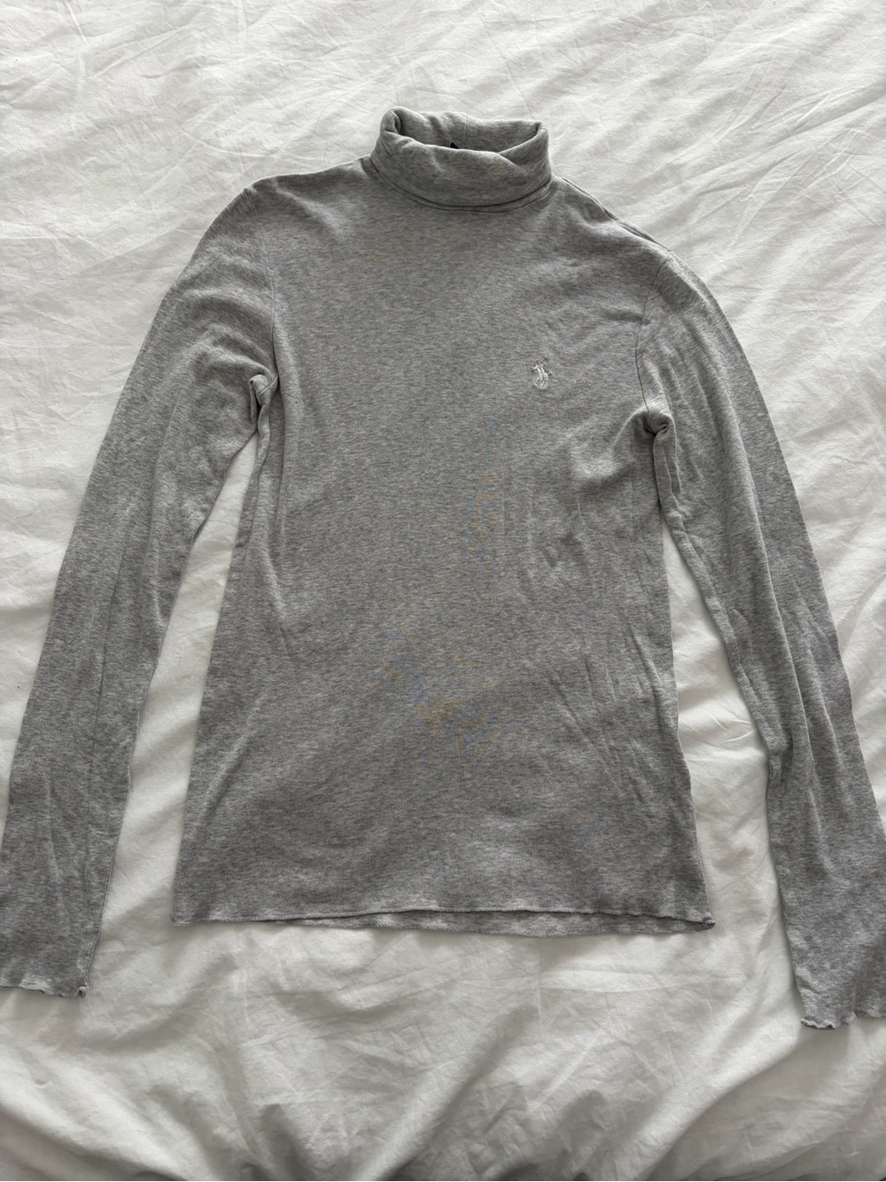 Polo Ralph Lauren Sport Pima Cotton Lightweight Gray Long Sleeve Turtleneck - Picture 2 of 8